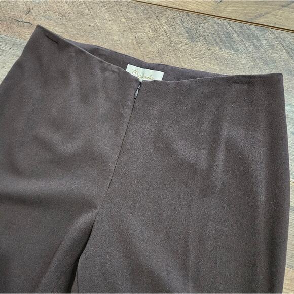 Mainbocher Wide Leg Brown Front Zip Up Dress Pants Size 6 Womens Minimal Career - Picture 7 of 9